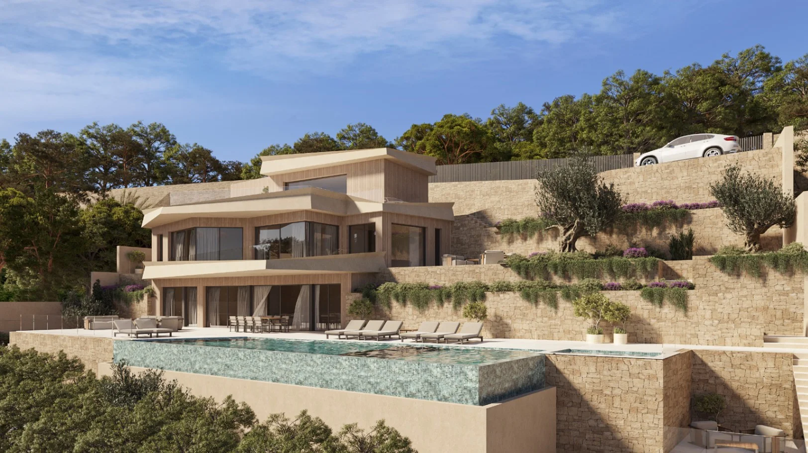 Luxury sea-view villa with private pools
