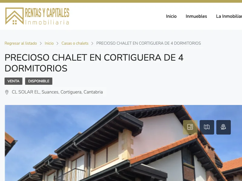 Furnished chalet near Suances, four bedrooms