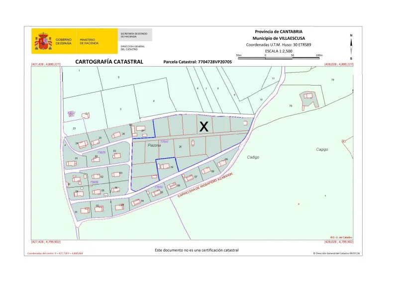 Parcela urbanizable de 1.026 m² en Villaescusa