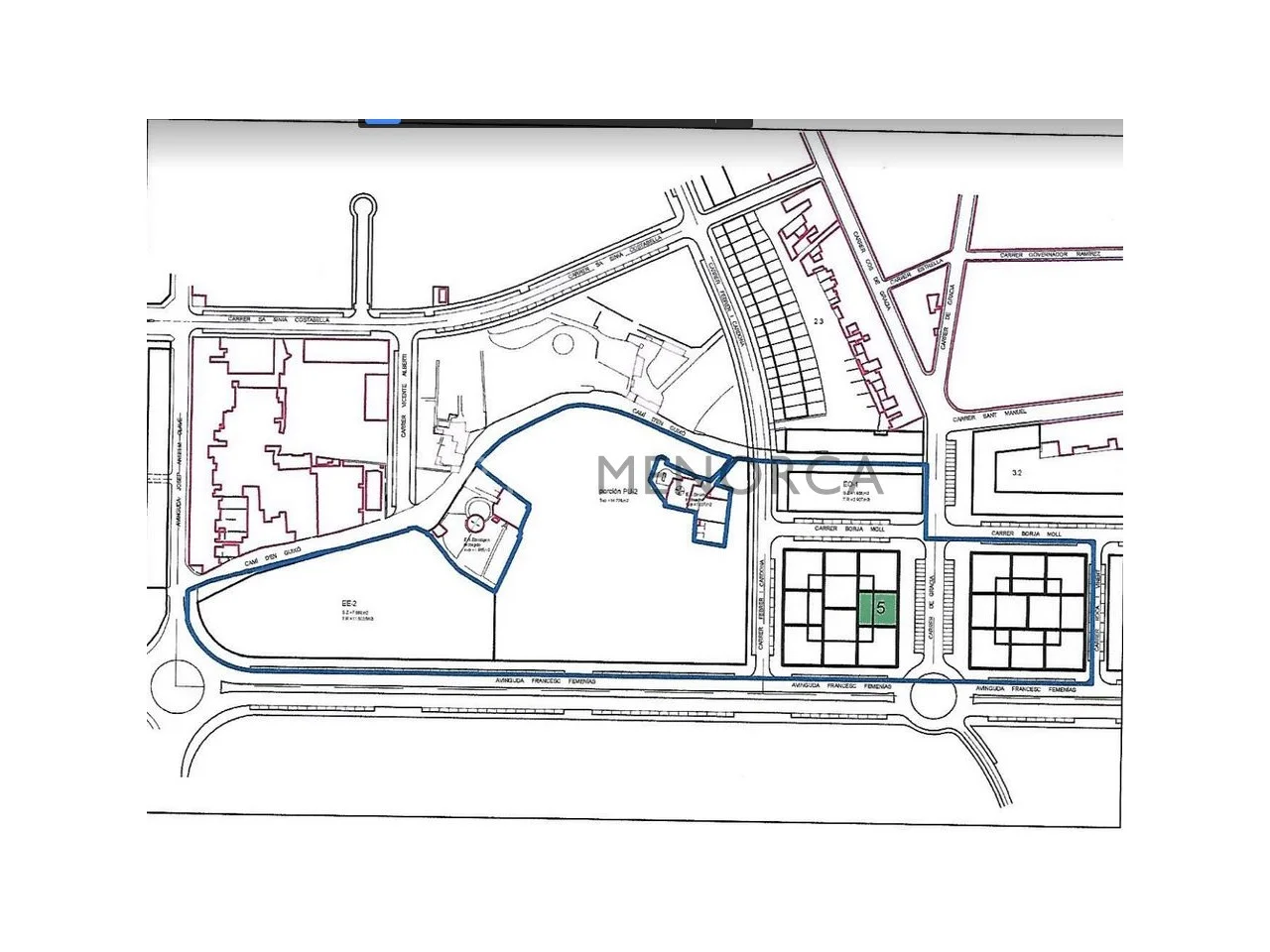 Developable Mahón plot with 1,260 m²