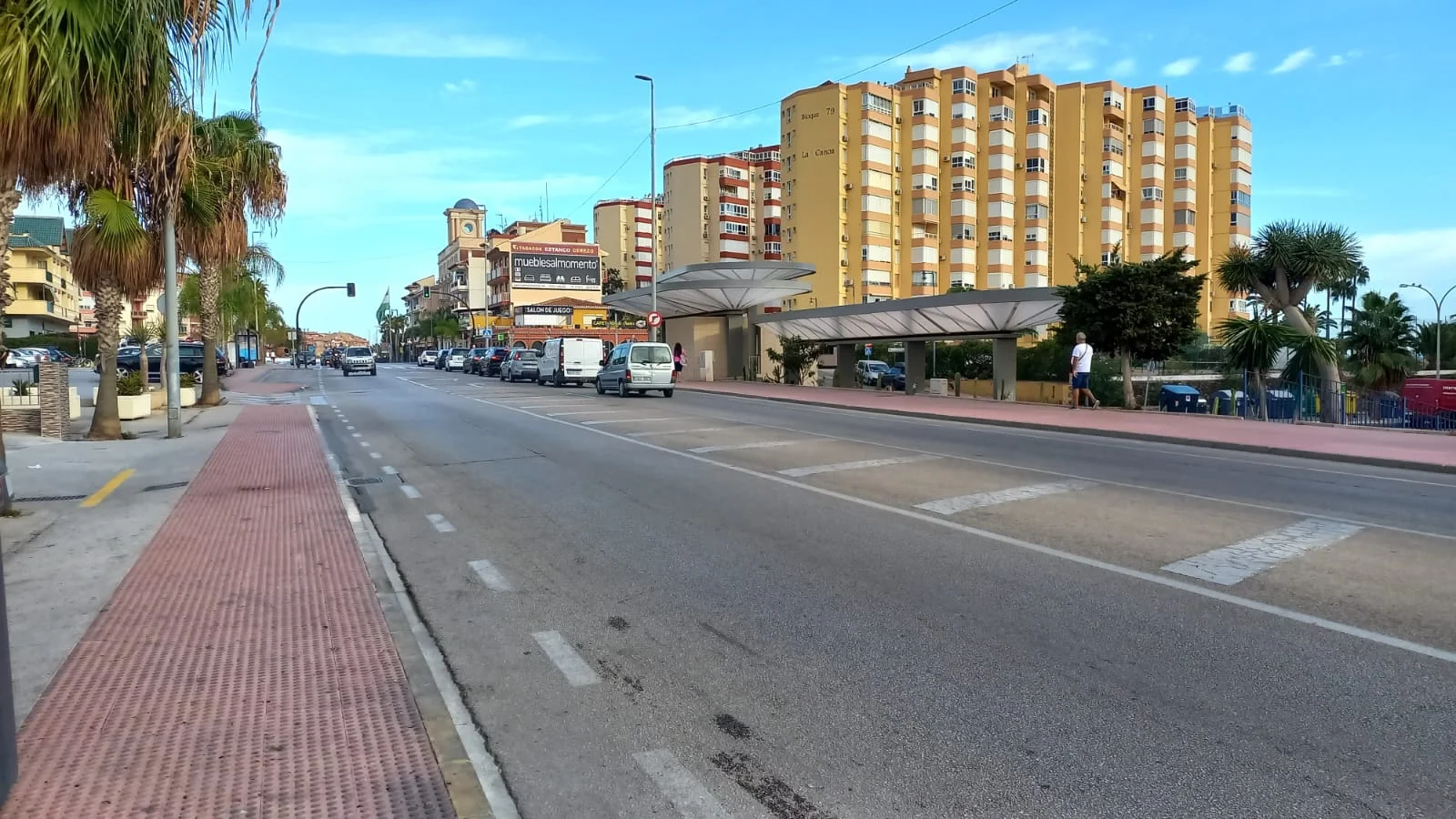 Street-front commercial premises near beach