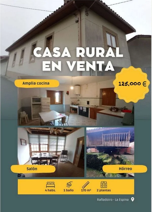 Rural Asturian house with four bedrooms