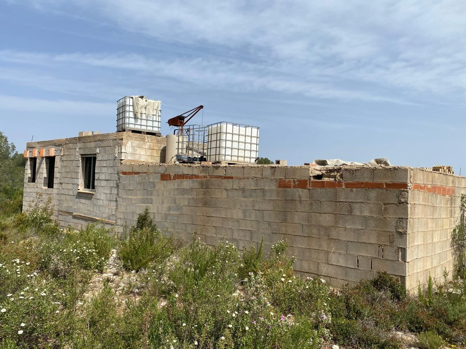Rural plot with open-plan construction