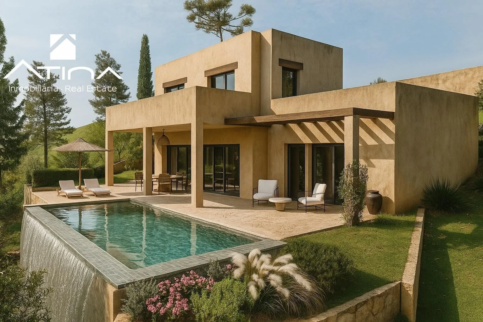 Villa ibicenca con piscina infinita