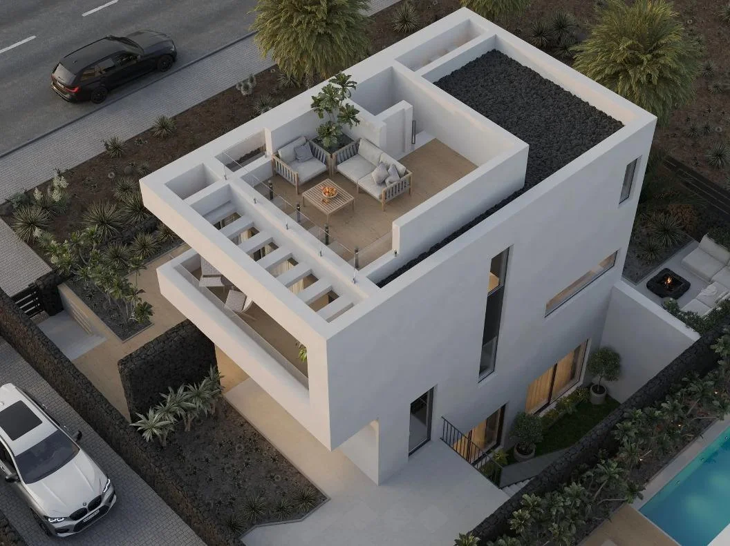 Three-floor villa project in Corralejo