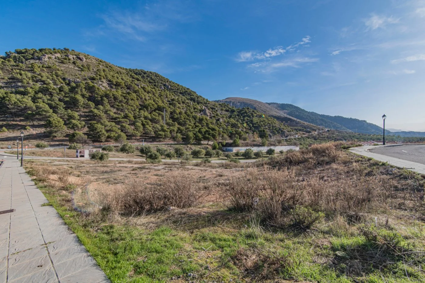 Urban plot with Sierra views