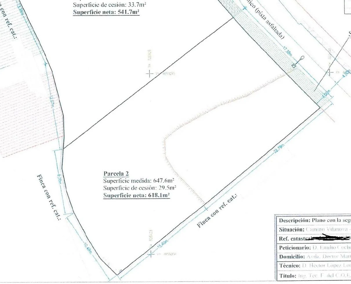 Developable plot in San Xoan, 618 m²