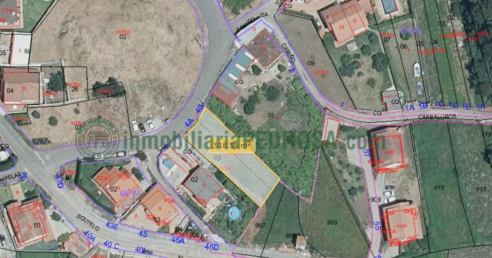 Terreno urbano en Campelo, 546 m²