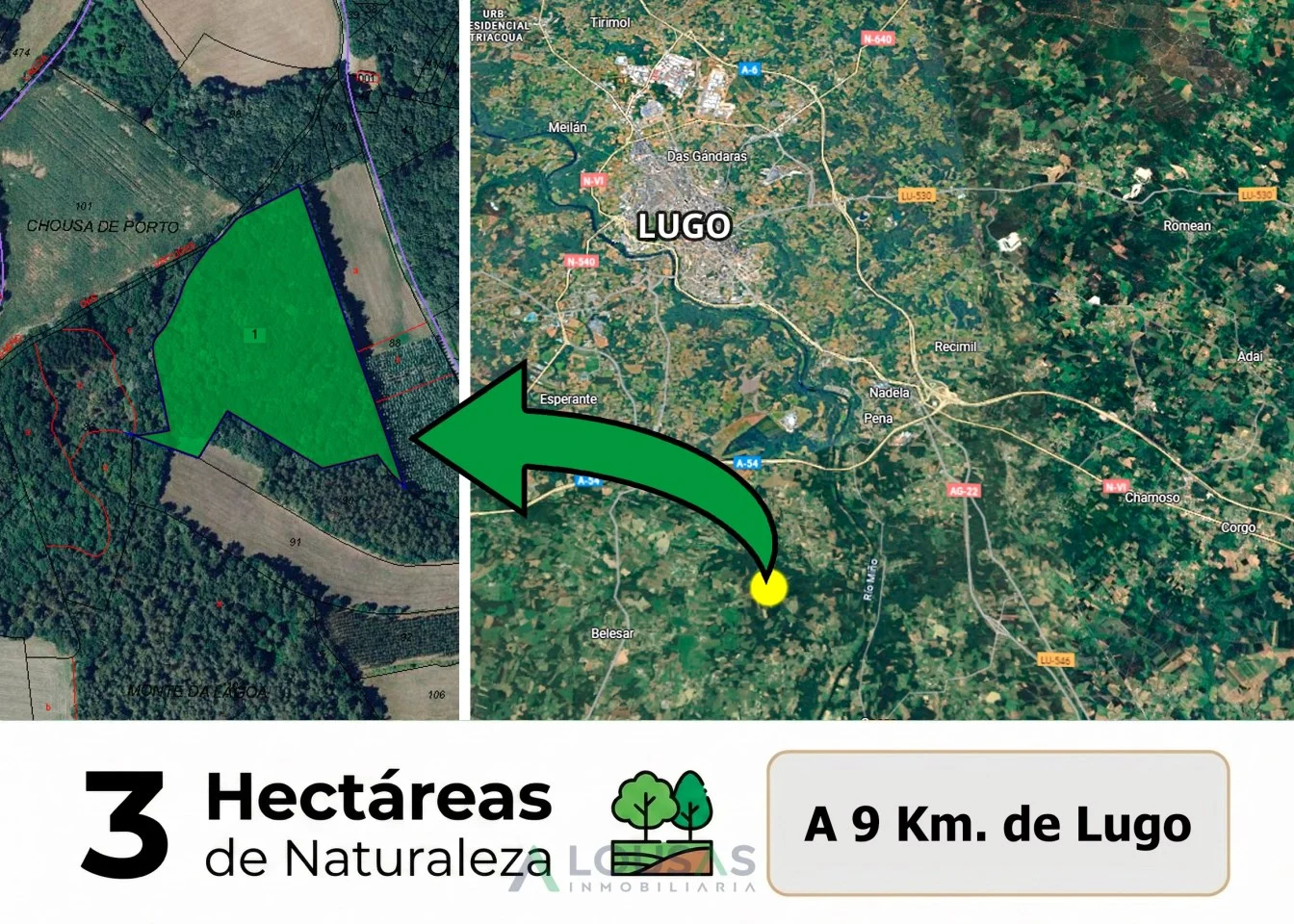 Rural Lugo plot with oak plantation