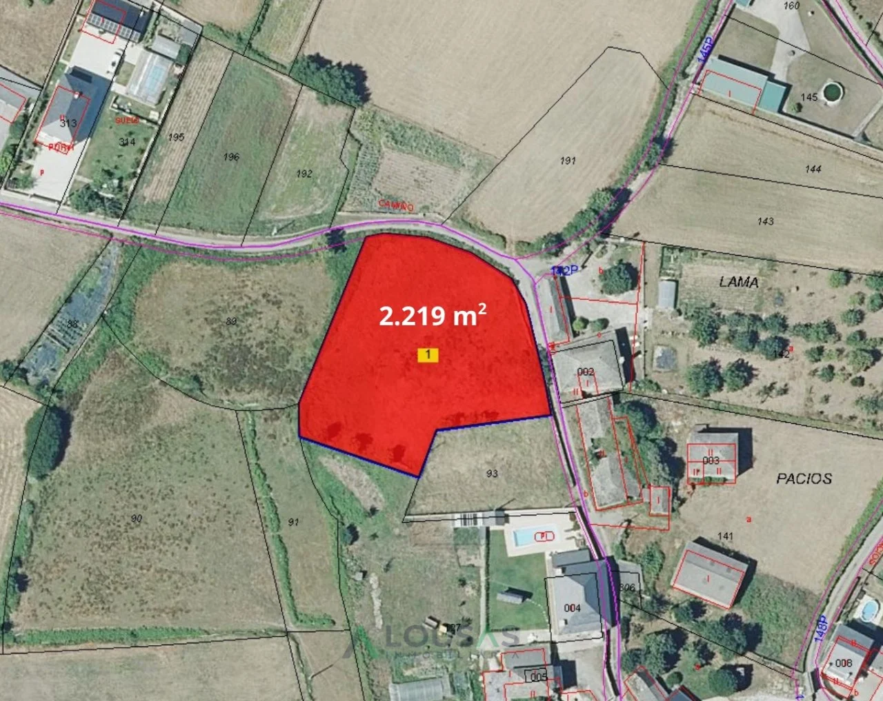 Rural plot near Lugo, 2,219 m²