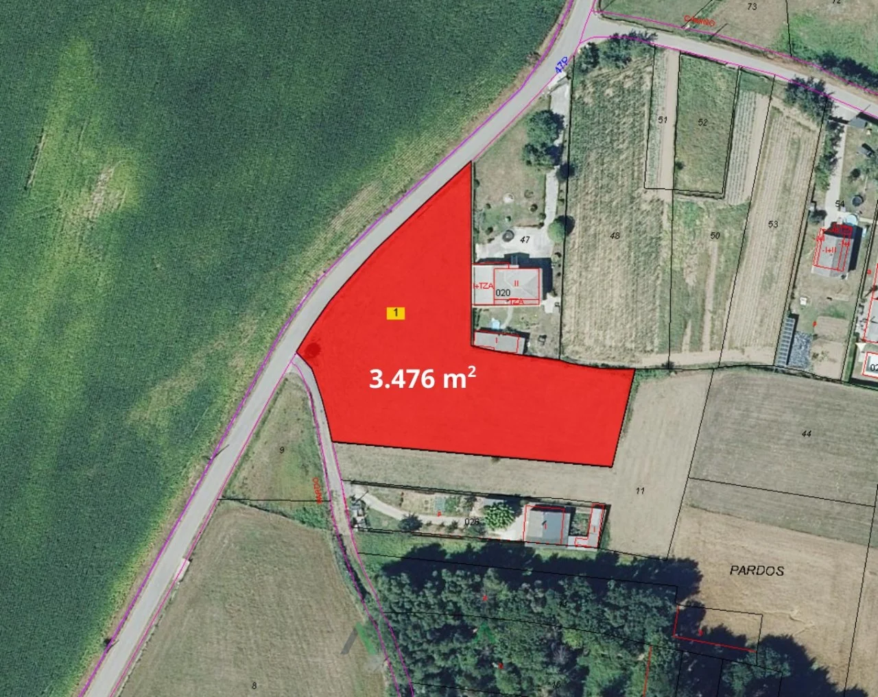 Developable land near Lugo, 3,476 m²