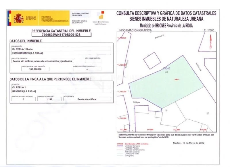 Urban plot in Briones, 1,192 m²