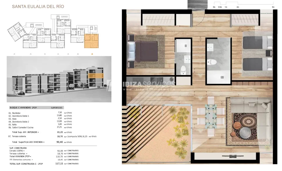 New-build apartment in Santa Eulalia