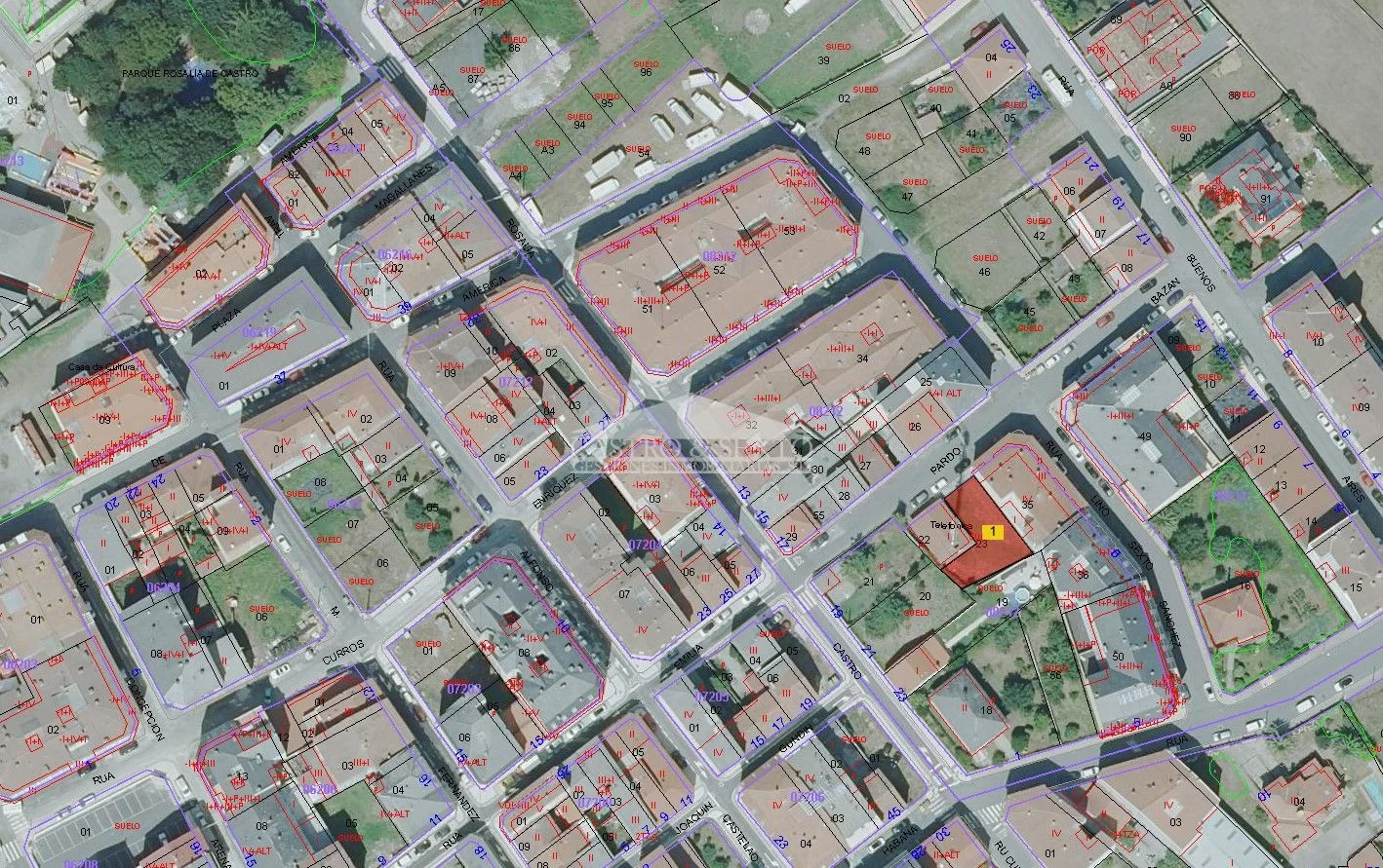 Solar urbano céntrico en Melide, 247 m²