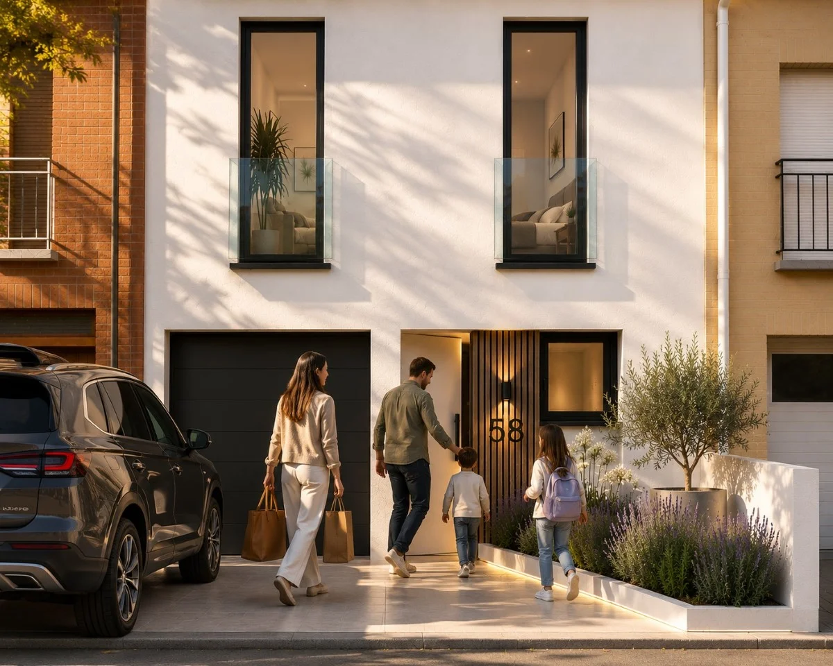 Casa adosada de obra nueva con cuatro habitaciones