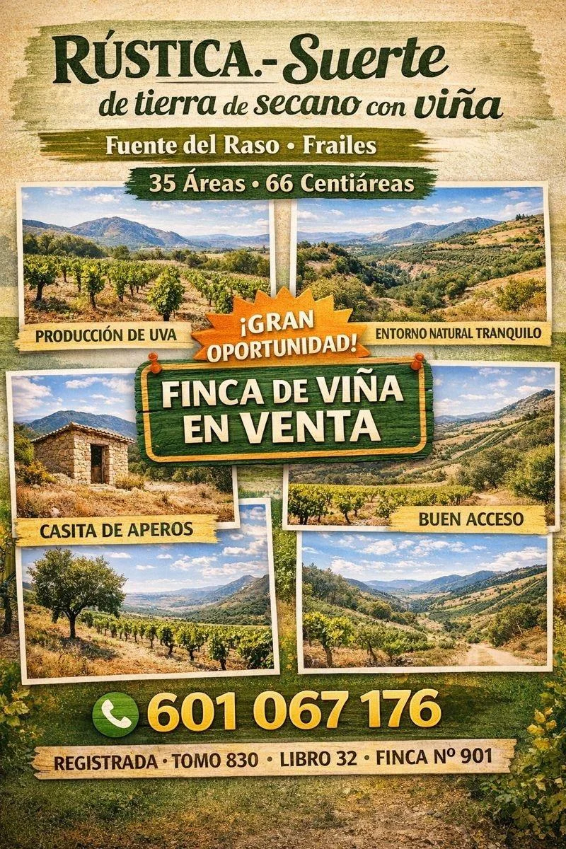 Terreno rural fraccionado con viña