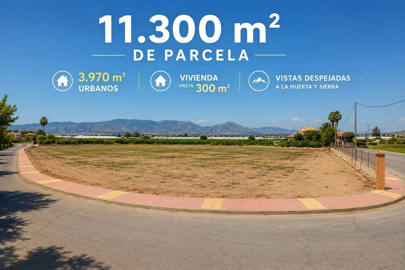 Gran parcela urbana con 300 m² edificables