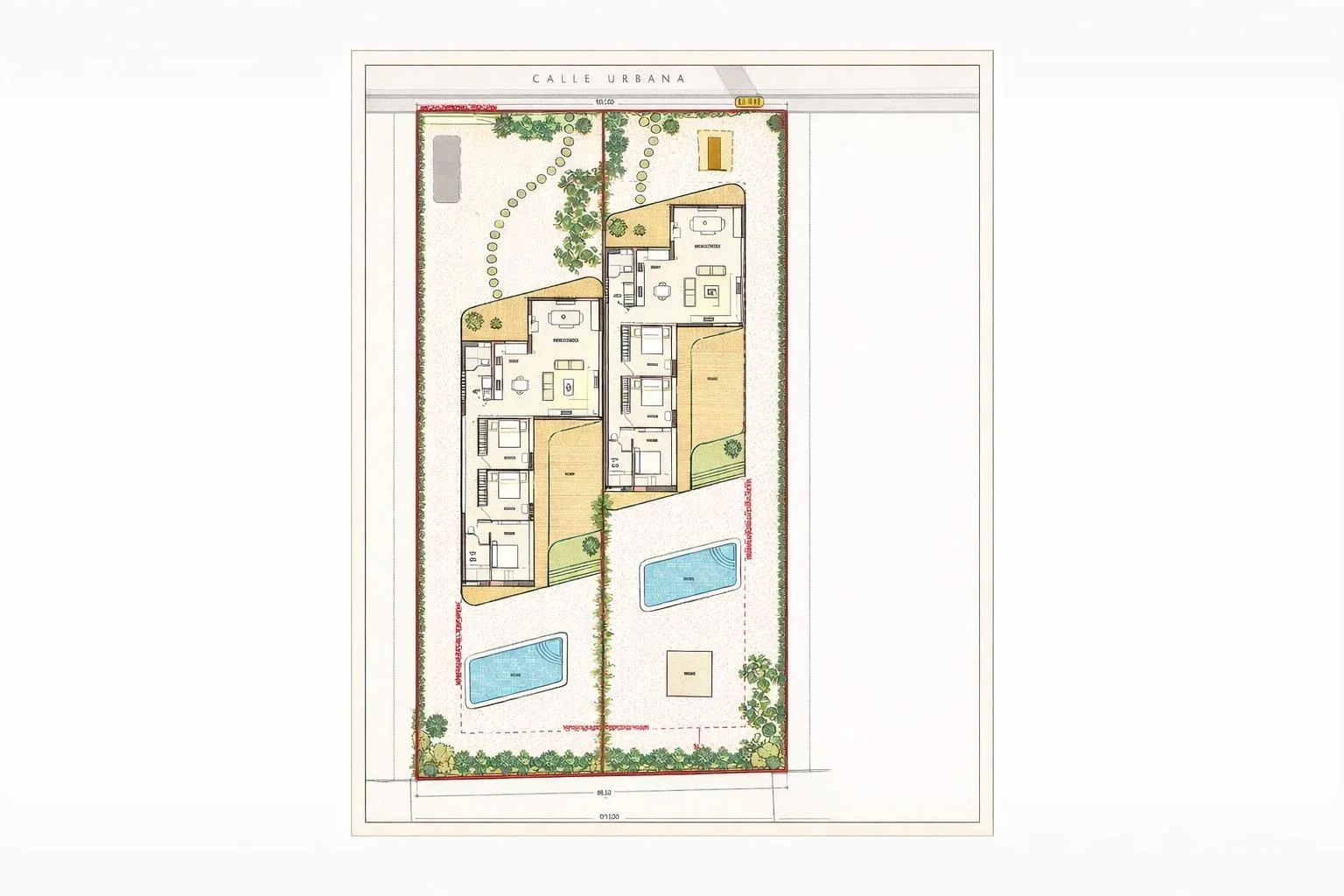 Urban plot in Lorca, dual-home project
