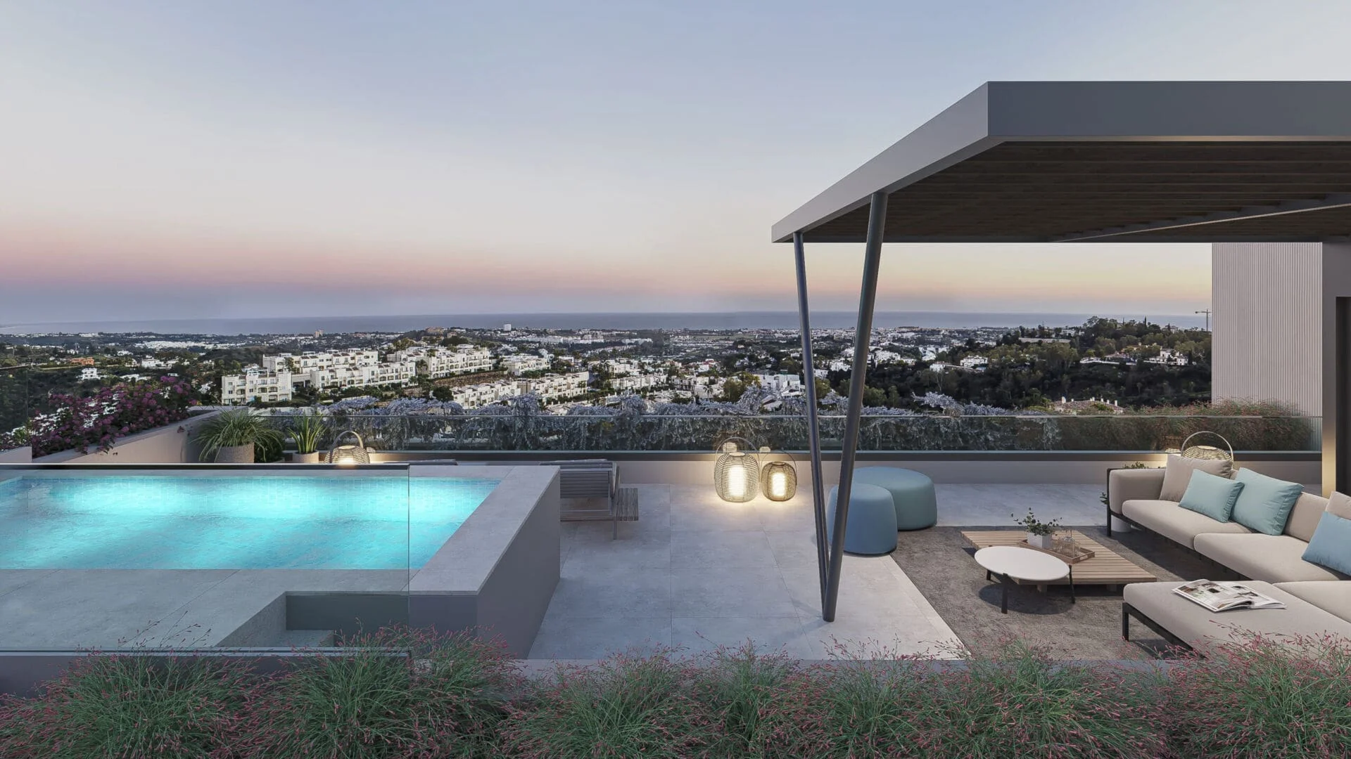 Apartamento de cuatro dormitorios con vistas al mar en Benahavís