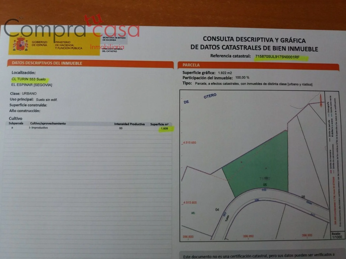 Parcela urbana junto a la Cañada Real