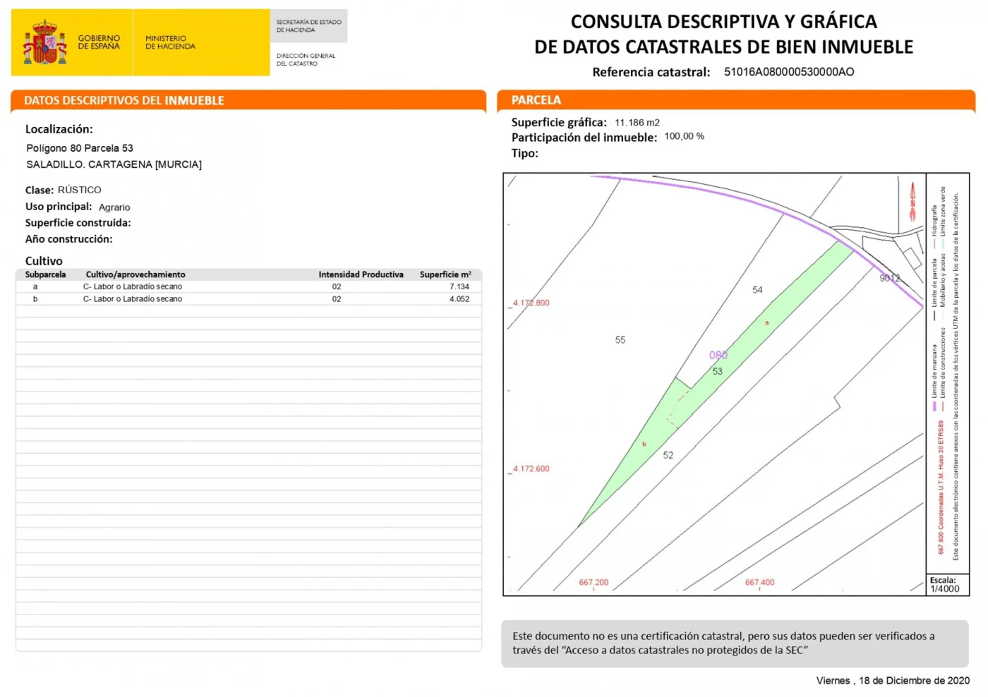 Rural plot with 11,186 m²