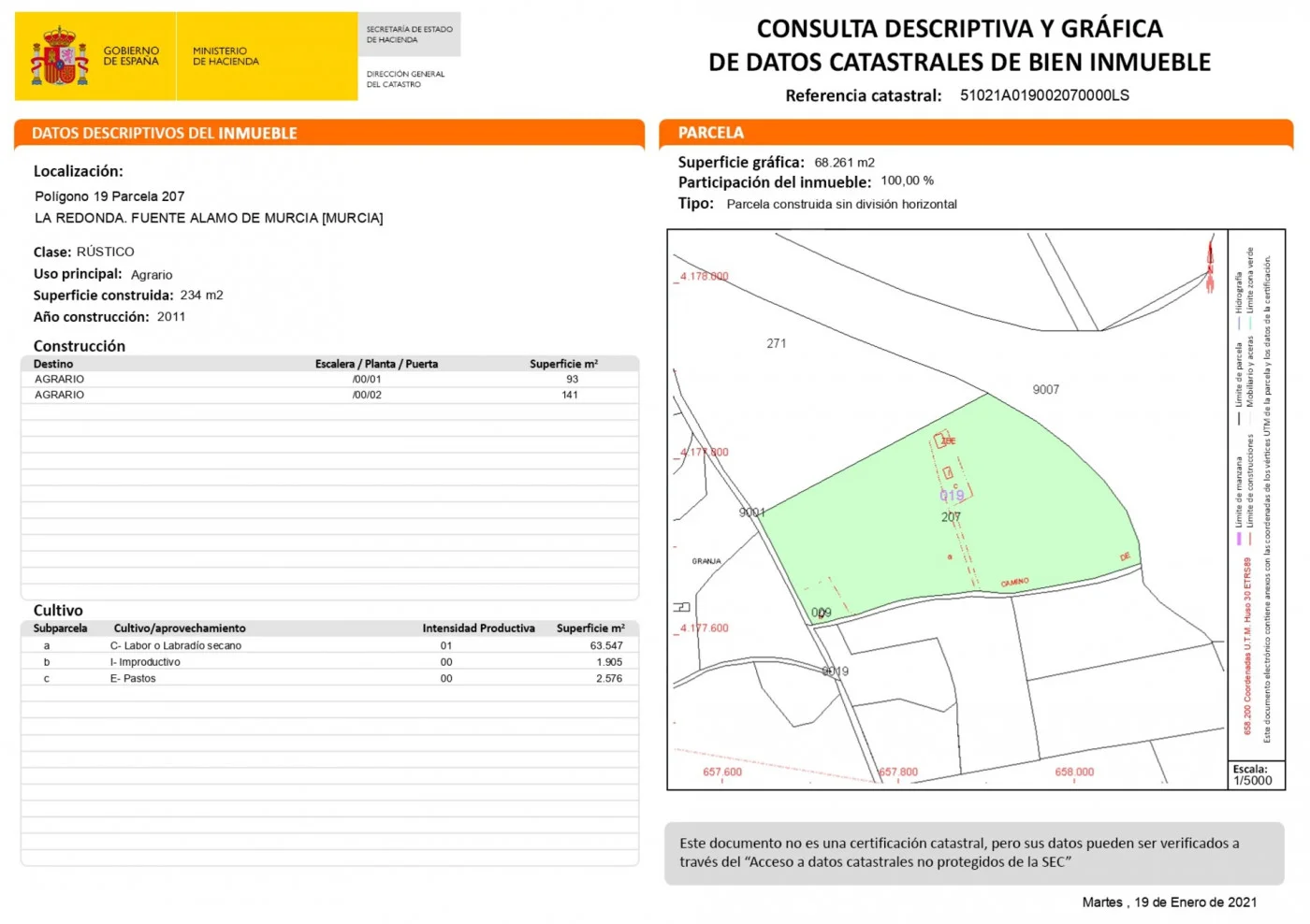 Large rural plot near Fuente Álamo