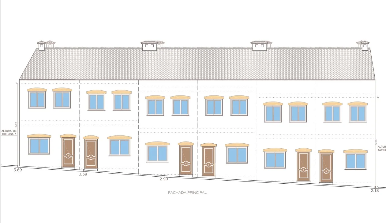 Urban plot for five townhouses