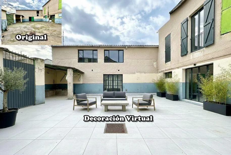 Ground-floor village house with large plot