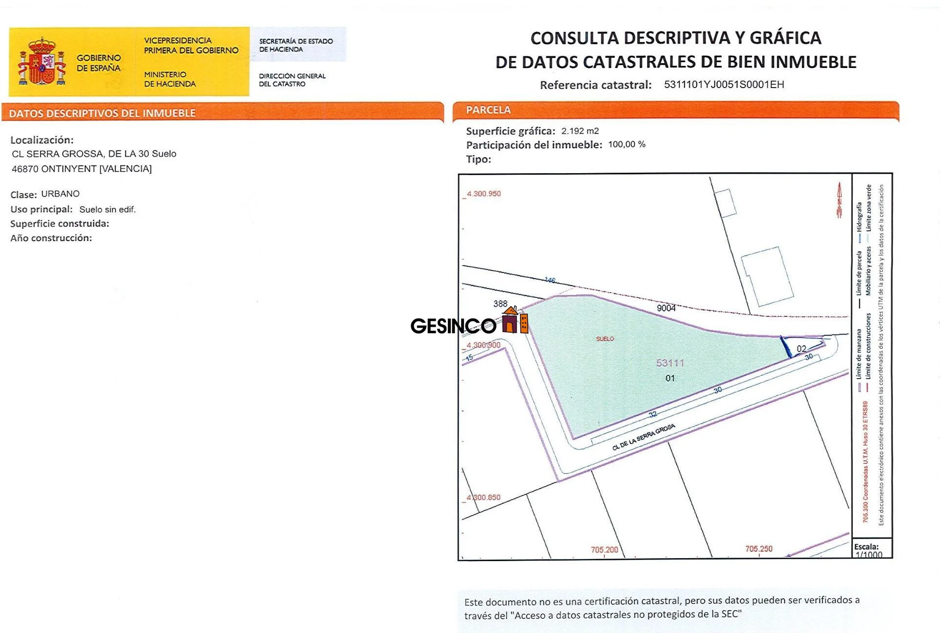 Urban plot in El Pilar, 2,192 m²