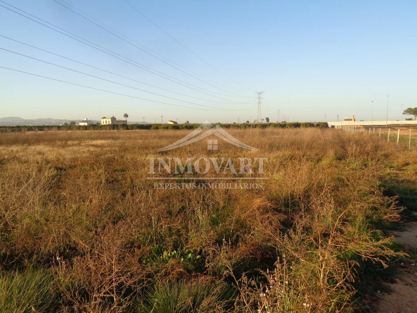 Campo sin cultivo cerca del circuito
