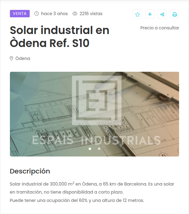 Gran solar industrial cerca de Barcelona