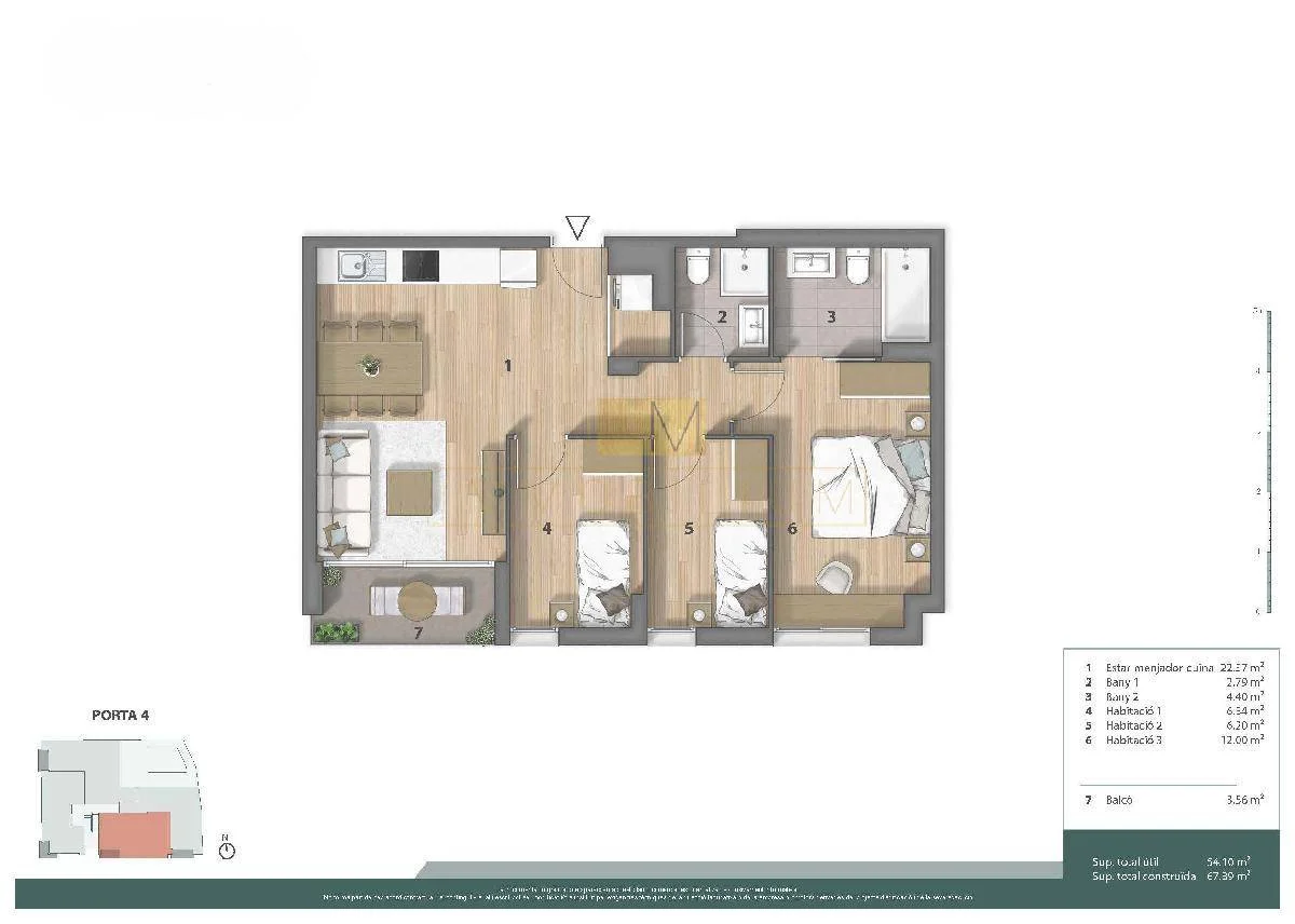 Piso de obra nueva en Roquetes, 3 habitaciones