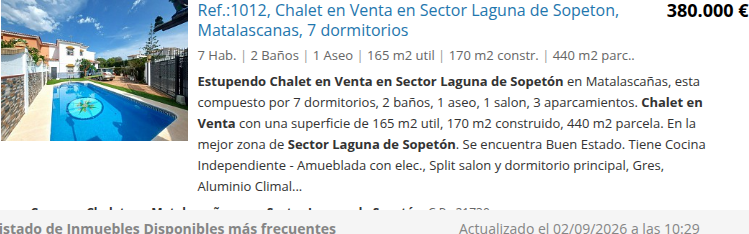 Chalet de siete dormitorios con tres aparcamientos