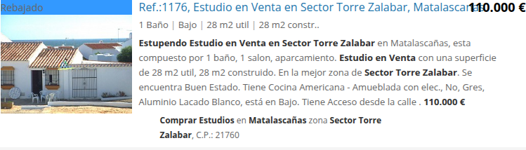 28 m² studio in Matalascañas