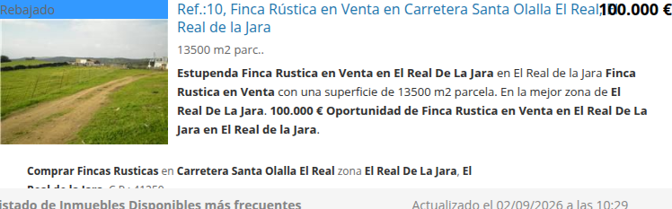 13,500 m² rural plot in El Real