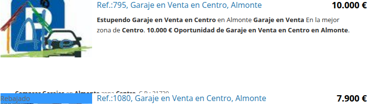 Dos registros de garaje en el centro