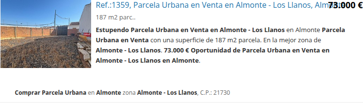 Urban plot in Los Llanos, 187 m²