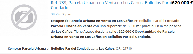 Parcela urbana en Los Caños, 3.850 m²