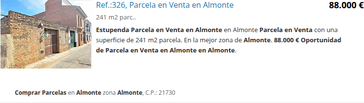 Almonte plot with 241 m²