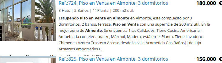 Piso grande en Almonte con terraza
