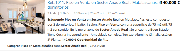 Piso de tres dormitorios en Ánade Real