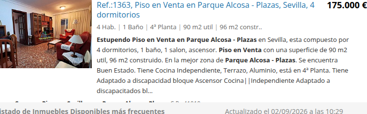 Piso de cuatro dormitorios en Parque Alcosa