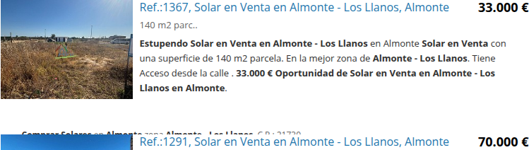 Almonte plot with street access