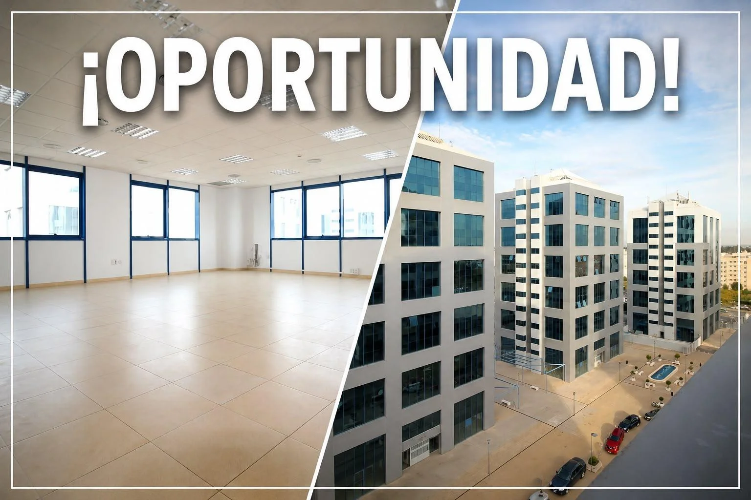 Oficina diáfana con dos plazas de garaje