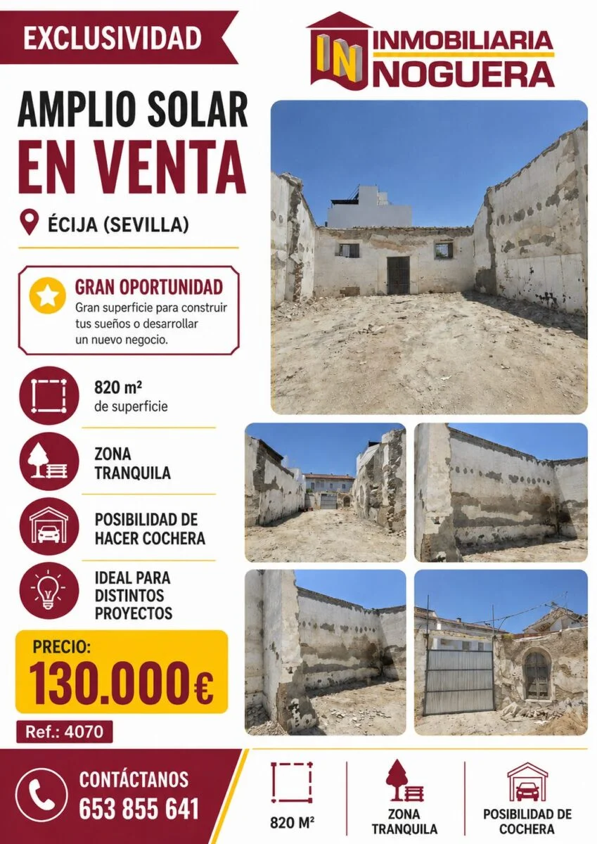 Amplio solar para desarrollar en Écija
