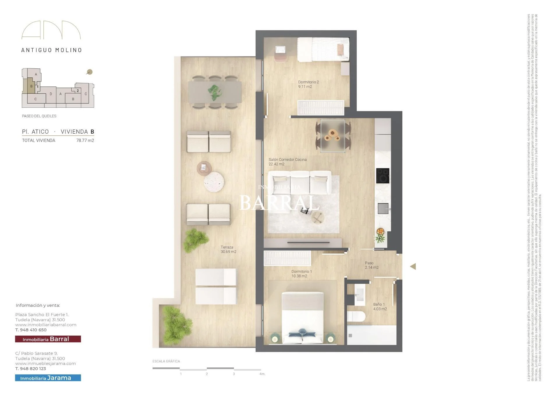 New penthouse near Queiles, 2 bedrooms