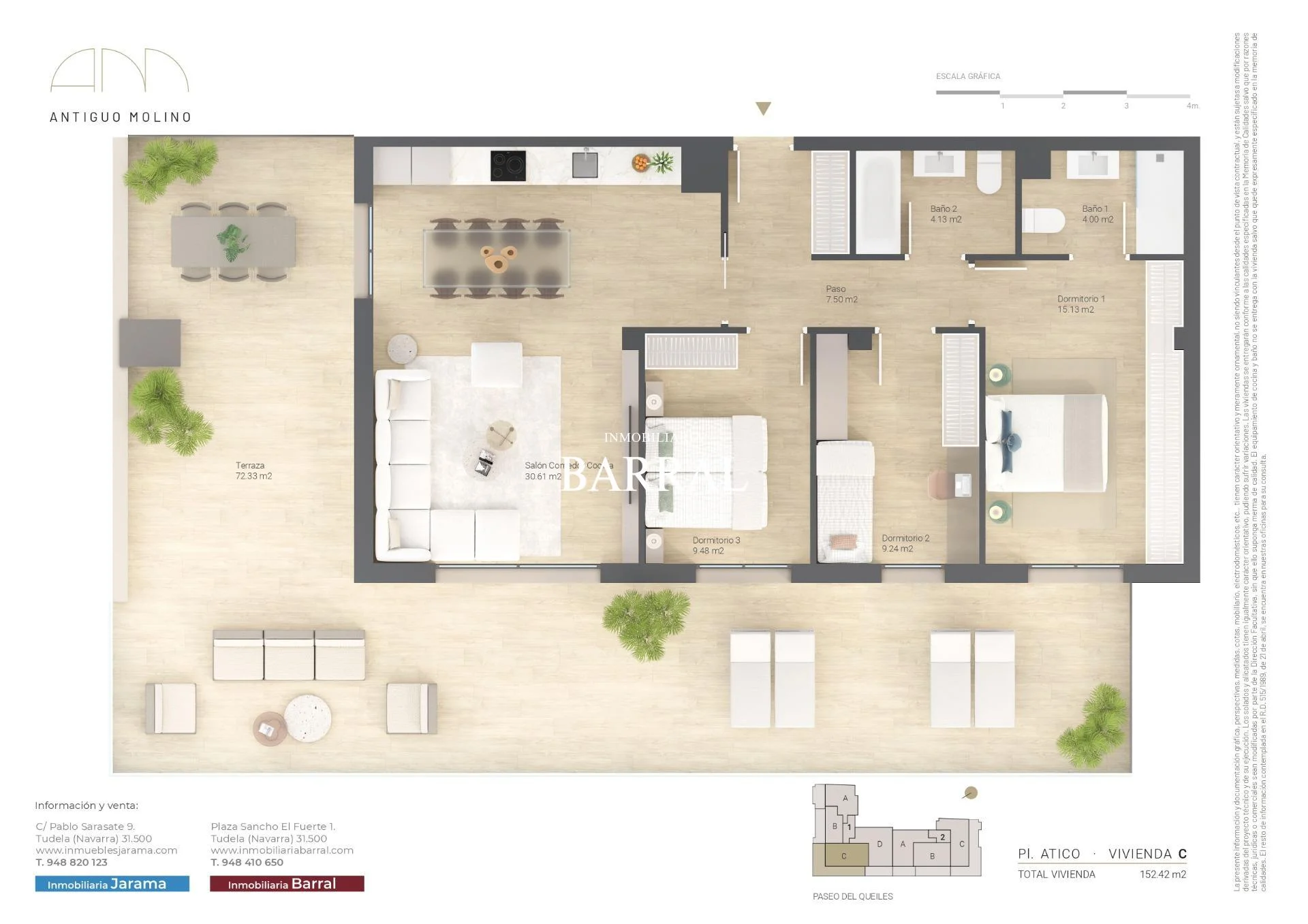 Penthouse in Tudela, Queiles area
