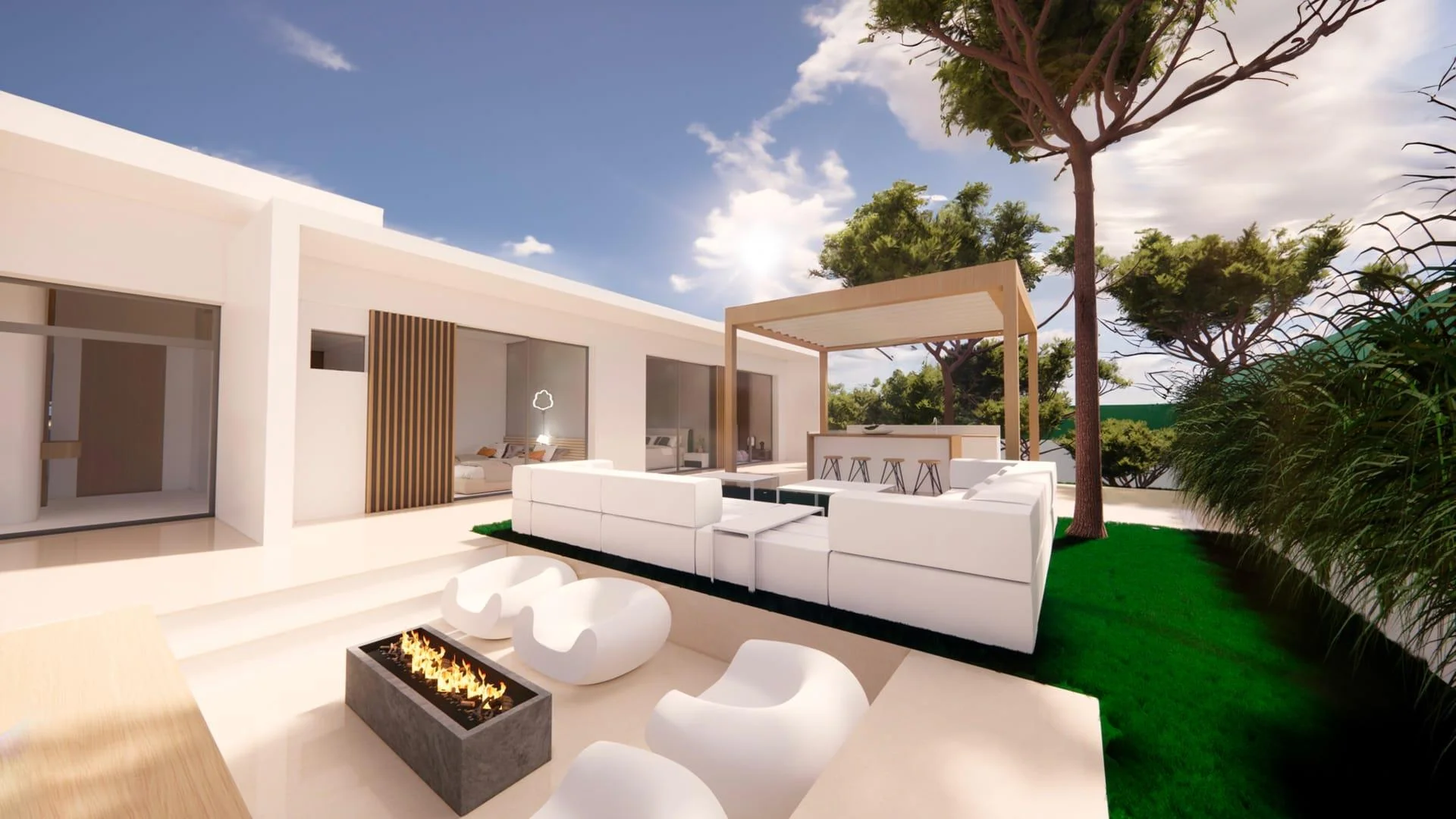 Four-villa development with private pools