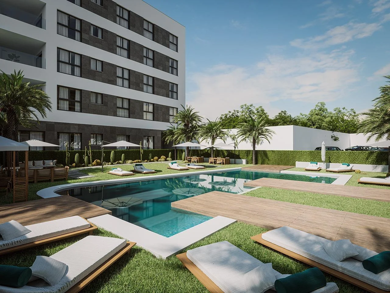 New three-bedroom flat near beach