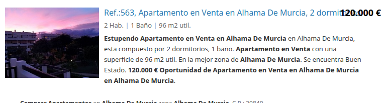 Good-condition Alhama apartment, 2 bedrooms